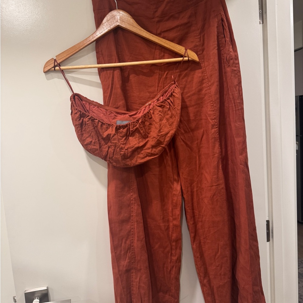 Anthropologie Terracotta Pant Set